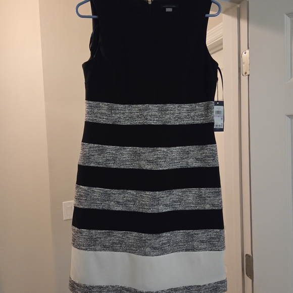 Tommy Bahama Dresses & Skirts - Tommy Bahama Black and Gray Striped Mini Dress